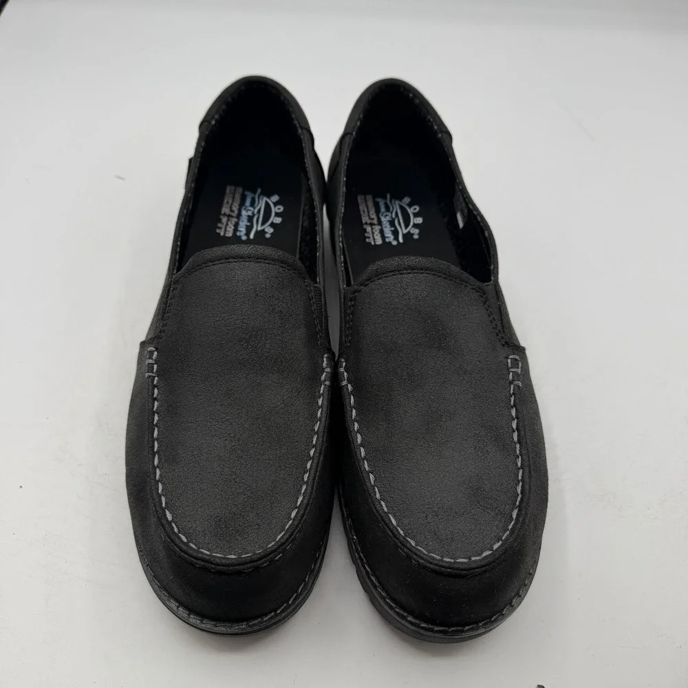 BOBS Skechers Chill Lugs Central Look Loafers Womens 9 W WIDE Black Slip On Shoe